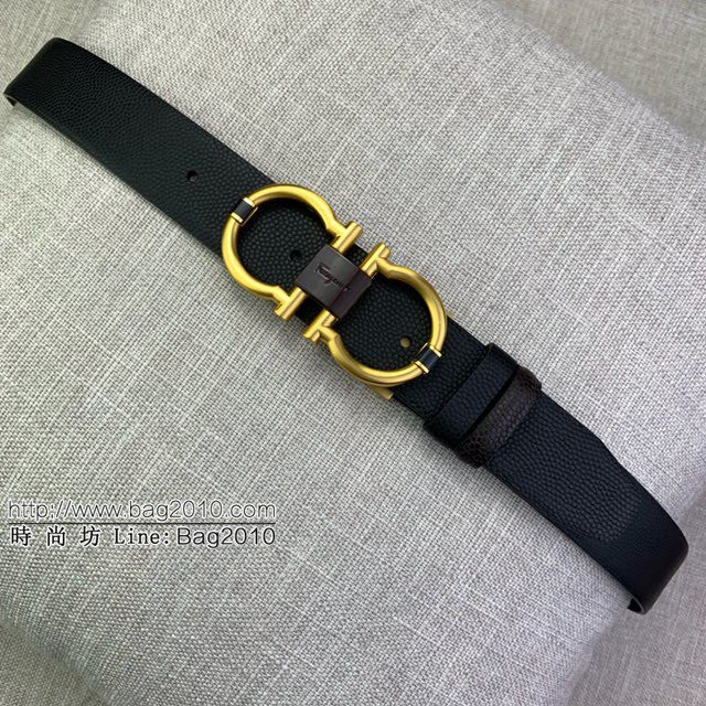 菲拉格慕男士皮帶 Ferragamo雙面牛皮紋理腰帶  jjp1912